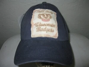 Wisconsin Badgers Hat cap osfm adjustable OS+Tag Sample vintage look - Picture 1 of 12