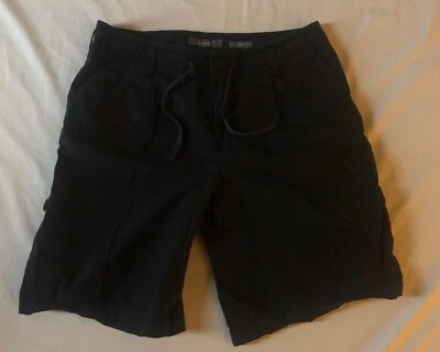 Vtg Liz Claiborne Sz 4 Sloane Lightweight Black Cargo Shorts Drawstring Cotton - Image 1 of 4