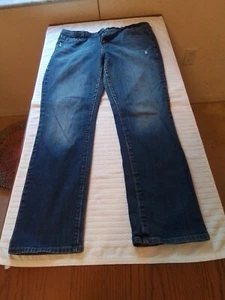 Pantalones de mezclilla Levi's 505 de pierna recta para mujer talla 14M azul lavado oscuro desgastados - Imagen 1 de 15