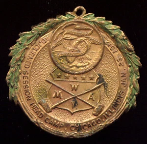 MODERN WOODMEN OF AMERICA (MWA) 1912 MEDALLION ADJOURNED SESSION (S733 Rare FIND - Picture 1 of 2