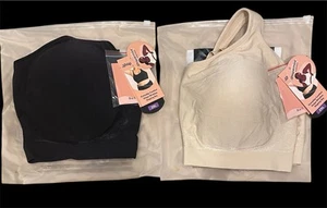 2 Shapermint Essentials Comfort Straps Wireless Shaping Bra 2XL Black Chai NEW - Picture 1 of 9