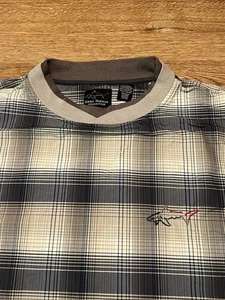 90s Vintage Greg Norman Collection L Golf Windbreaker Pullover Plaid Attack Life - Picture 1 of 6