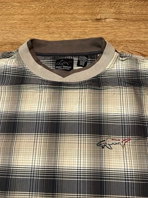 90s Vintage Greg Norman Collection L Golf Windbreaker Pullover Plaid Attack Life - Image 1 of 4
