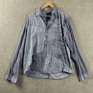 Desigual Shirt Mens XL Slim Fit Happy Limited Edition Button Up Long Sleeve Funk - Picture 1 of 9