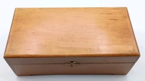 Vintage Wooden Box Jewelry Finger Joint Corners with Latch and Feet - Picture 1 of 9