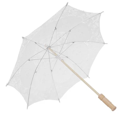 Sombrilla de encaje blanco vintage para boda novia para foto Foto 1 de 4