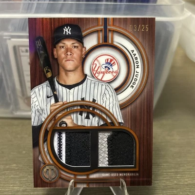 Aaron Judge 2025 Topps Tribute Baseball  Dual Relic Orange # d 24/25 # DR-AJ RI - Image 1 of 4
