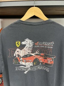 Vintage Y2K Alex Joe Racing With Ferrari Double Sided Graphic T Shirt Size XL - Picture 1 of 8