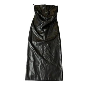 Vestido midi ceñido al cuerpo de cuero sintético sin tirantes WORTHINGTON 8 mediano - Imagen 1 de 5