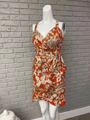 Vestido Vaina Halter Metálico Naranja y Dorado An Original Milly of New York para Mujer S Foto 1 de 4