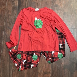Munki Munki Peanuts Snoopy Weihnachten Schlafanzug Gr. XL Langarmshirt lange Hose - Bild 1 von 5