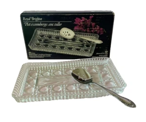 Indiana Glas Royal Brighton Cranberry Tablett mit Oneida Servierer - Bild 1 von 5