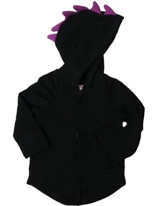 Infant & Toddler Girls Black Dinosaur Spike Halloween Hoodie Sweatshirt - Picture 1 of 2