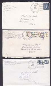 1982 SET OF 3 USA DECIMAL STAMP COMMERCIAL COVERS WITH LETTERS ENCLOSED #C9 - Picture 1 of 1