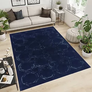 Blue luxury Area Rug, Contemporary Carpet, Large Area Rug, Living Room, Bedroom - Picture 1 of 6