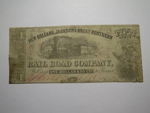 Billete de banco con moneda obsoleta de $1,50 1861 de Nueva Orleans Louisiana Jackson Great North - Imagen 1 de 2