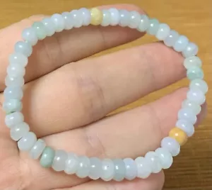 Certified Green Natural JADE JADEITE circle Beads Bead Bangle Bracelet 手链 418595 - Picture 1 of 8