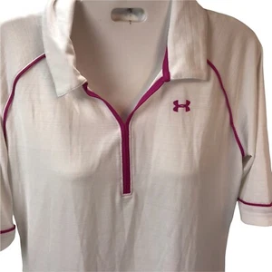 Under Armor Top Short Sleeved Activewear Fitted Heat Gear White M - Picture 1 of 8