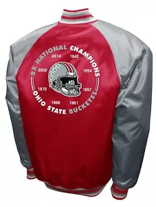 Ohio State Buckeyes NCAA 8-Time National Championship Full Snap Satin Jacket - Picture 1 of 2
