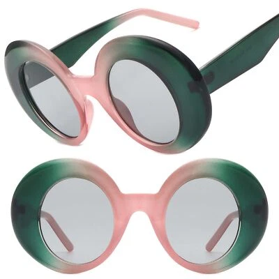 Gafas de sol vintage inspiradas en los años 70 con diseño de gran tamaño para mujer rosa y verde Foto 1 de 3