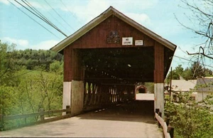 Postal dos puentes cubiertos Northfield Vermont - Imagen 1 de 2