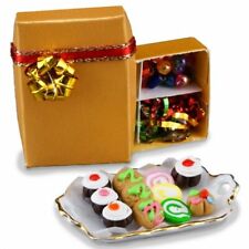 Dollhouse Miniature Reutter Chocolate Candy Box & Cookies on a Tray 1.422/6