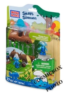 MEGA BLOKS série SCHTROUMPFS figurine Bricoleur 10736 blister smurf handy figure - Picture 1 of 2