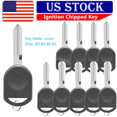 10 For 2005 2006 2007 2009 Ford F150 Ignition 63 Chip Car Key Transponder 80 bit - Image 1 of 4