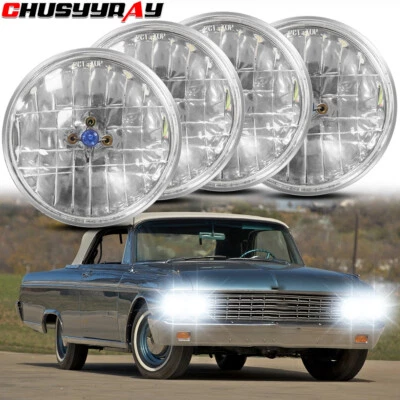 4PC Fit Ford Galaxie 500 1962-1974 DOT 5.75" 5-3/4inch Headlights Halogen H5009 - Image 1 of 4