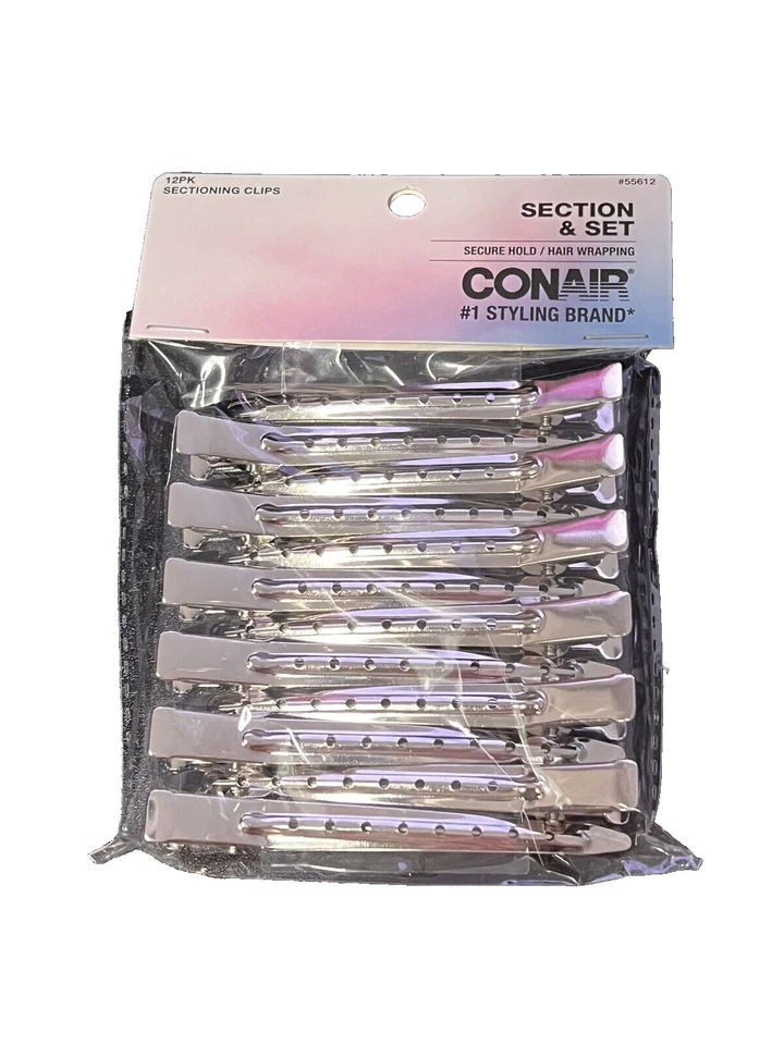 Conair Styling Clips for Hair Wrapping or Finger Waves 12 Pcs