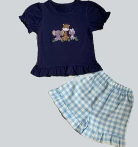ZOO APPLIQUE SHORTS OUTFIT - New - Size 4T - Picture 1 of 1