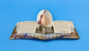 MACUGNAGA HOTEL MODERNO Monte Rosa Brochure Pop Up Barabino & Graeve Genova 1933 - Foto 1 di 4