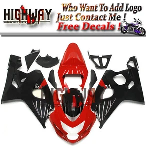 AS Black Red ABS Fairing Kit For Suzuki GSXR600 GSXR750 2004 2005 04 05 Cowlings - Picture 1 of 6