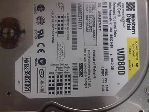 DISQUE DUR IDE WESTERN DIGITAL WD WD800BB-53CAA1 80 GO DSEHNA2AA - Photo 1/1