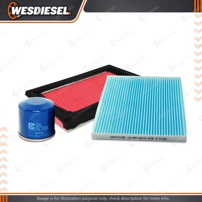 Wesfil Oil Air Cabin Filter Service Kit fits Nissan Almera N17 Micra K13 1.5L - image 1 of 2