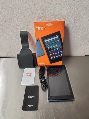 Amazon Kindle Fire 7 Tablet 16GB 9th Generation With Alexa Blue In Original Box - Image 1 of 4