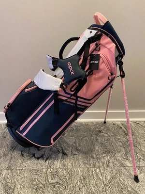 XXIO Bolsa de Golf Ultraligera para Mujer Dama - Blanca/Azul Marino/Rosa NUEVA Foto 1 de 4