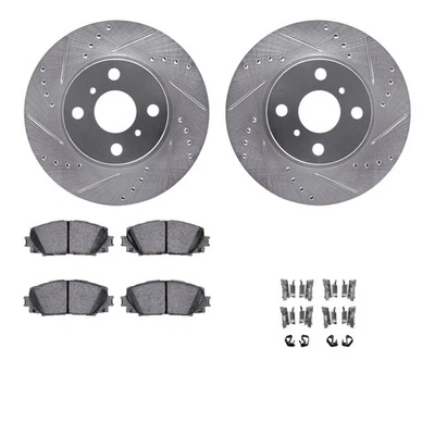 For Toyota Prius C 12-19 Brake Kit eLINE Series Drilled & Slotted Front Brake Foto 1 de 4