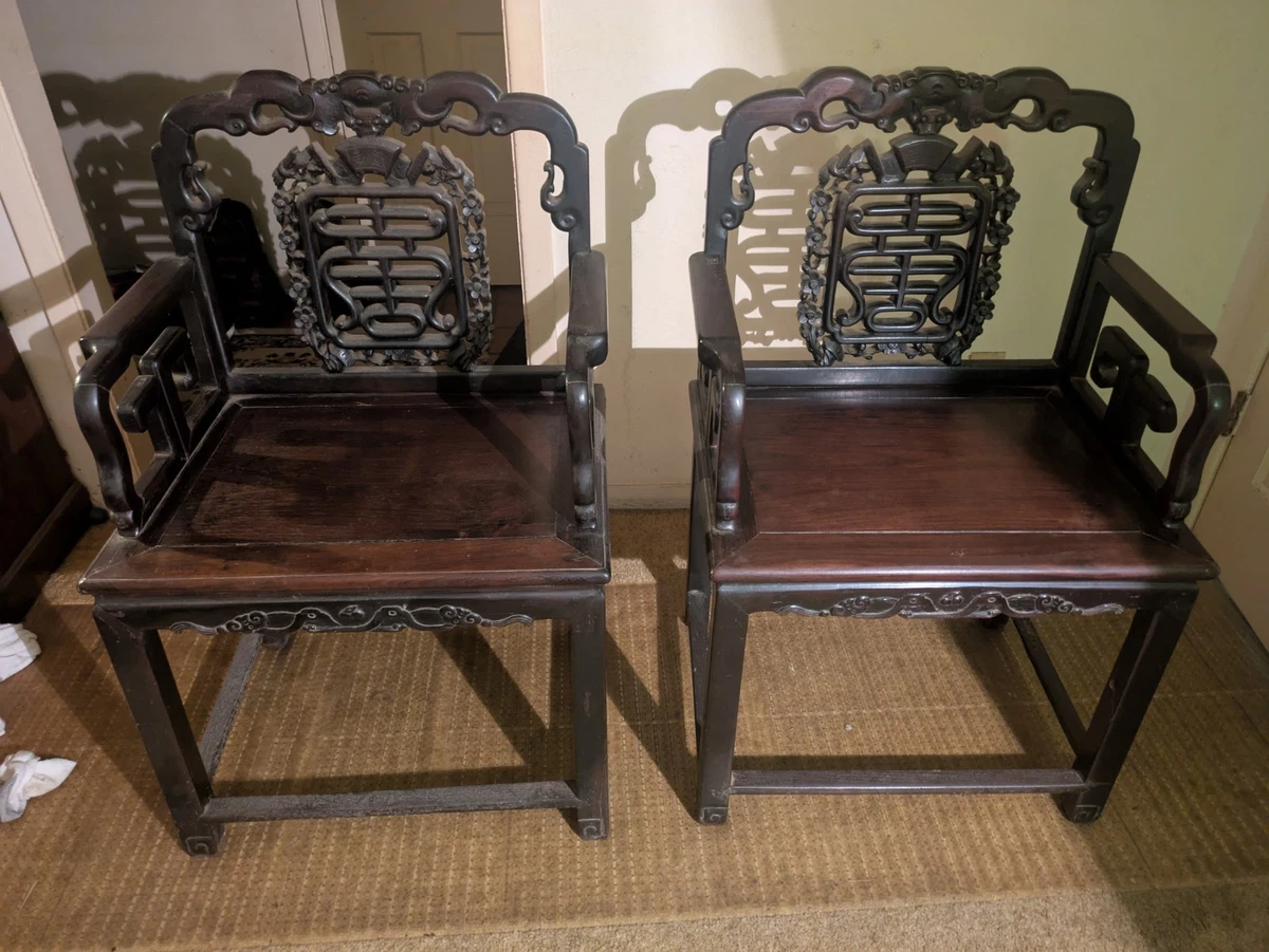 中国家具　￼唐木椅子 中華椅子 中国美術 唐木 アンティーク ヴィンテージ 唐木椅子 中国家具