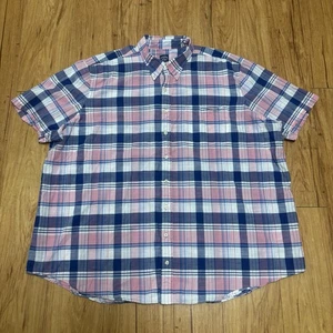 Brooks Brothers Button Hemd Herren 4XLT Tall Indien Madras Stoff kariert Sommer rosa - Bild 1 von 7