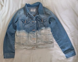 Old Navy Girls Size 8 Ombre Denim Waist Length Jean Jacket - Picture 1 of 10