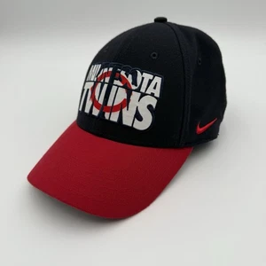 Nike Minnesota Twins Baseball Cap Hat Adult One Size Navy Blue & Red DriFit - Picture 1 of 8
