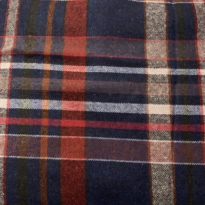 Pieza de tela de lana 32"x60" azul marino rojo blanco costura artesanal Foto 1 de 2