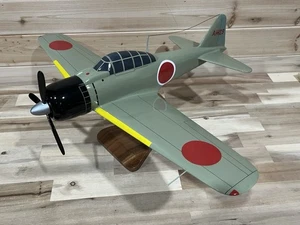 Handgefertigtes Mahagoni Holz Japanisch Null 22" Tischplatte Modell Flugzeug NEU Beschädigung - Bild 1 von 13