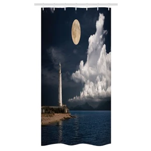 Leuchtturm Schmaler Duschvorhang Moonlight Insel Meer - Bild 1 von 3