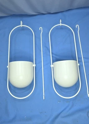 Maceta colgante Ikea Chilistran interior/exterior metal blanco MCM 20x6 par  Foto 1 de 4