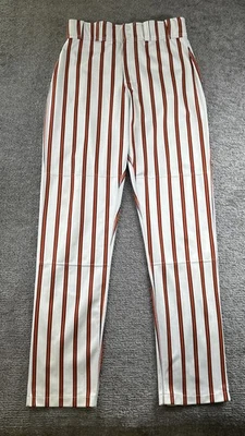 Брюки Worth для бейсбола софтбола в тонкую полоску Mayhem белые оранжевые мужские средние мешковатые б/у в отличном состоянии - Изображение 1 из 4