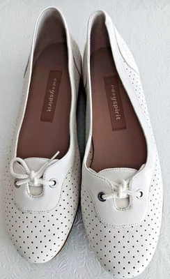 Новый в коробке Easy Spirit Marysea женщин белый перфорированная кожа плоскостях туфли 8 1/2 W - Изображение 1 из 4