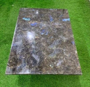 Elegant Look Labradorite Stone Table Top Handmade Counter Top Dining Table Decor - Picture 1 of 4