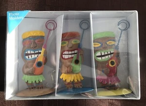 Tiki Luau Hawaii Photo / Note Holder Decorations Set of 3 - New In Box - Picture 1 of 8
